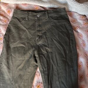 Women Olive Green Flare Jeans
